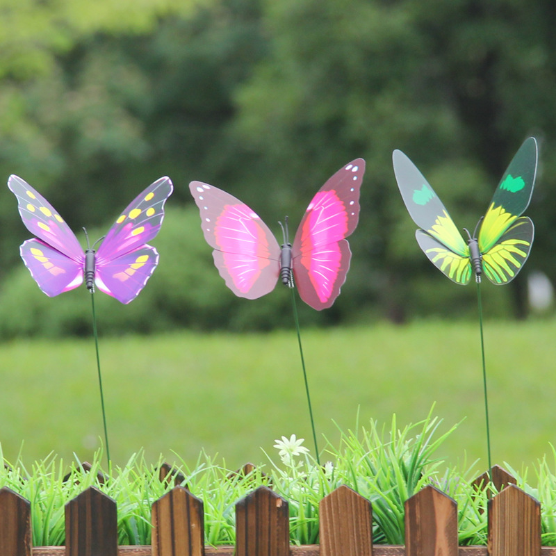 Random Color Simulation Butterfly Pole For Flower - Temu