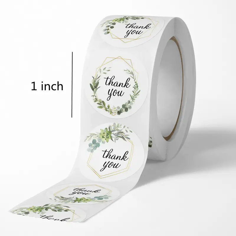 500pcs Round Floral Thank You Stickers Birthday Party Wedding Decorations Sticker Thank You Labels