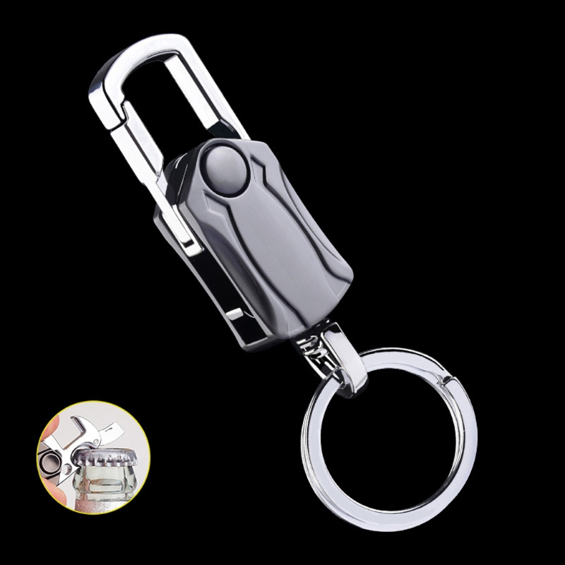 Men's Fashionable Multifunctional 360 Degree Rotatable Bearing Quiet Stainless Steel Key Ring,Keychain,Temu