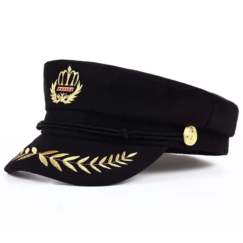 Captain Hat, Beanie Nautical Hat Adjustable Captains Hat Yacht Captain Costume Navy Marine Admiral Hat