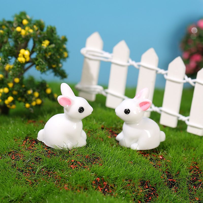 2pcs Mini Rabbit Statue Cute Garden Animals Craft Sculptures Garden  Ornament Indoor Outdoor Decor - Patio, Lawn & Garden - Temu
