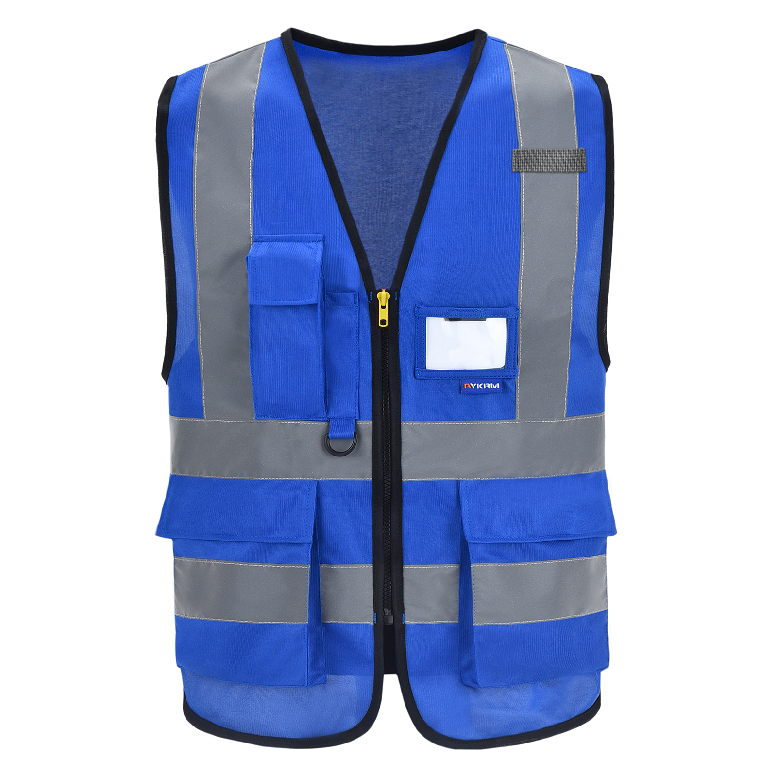 Chaleco de seguridad azul reflectante con bolsillos y cremallera para  hombres y mujeres, ropa de trabajo de construcción (XL, azul)
