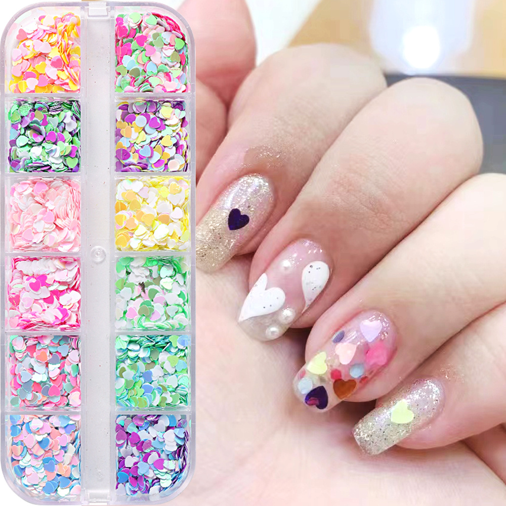 Aurora Holographic Heart Nail Art Stickers - Valentine's Day Nail Decor For  Women And Girls - Love Sticker Nail Art Decal With Laser Design - Temu