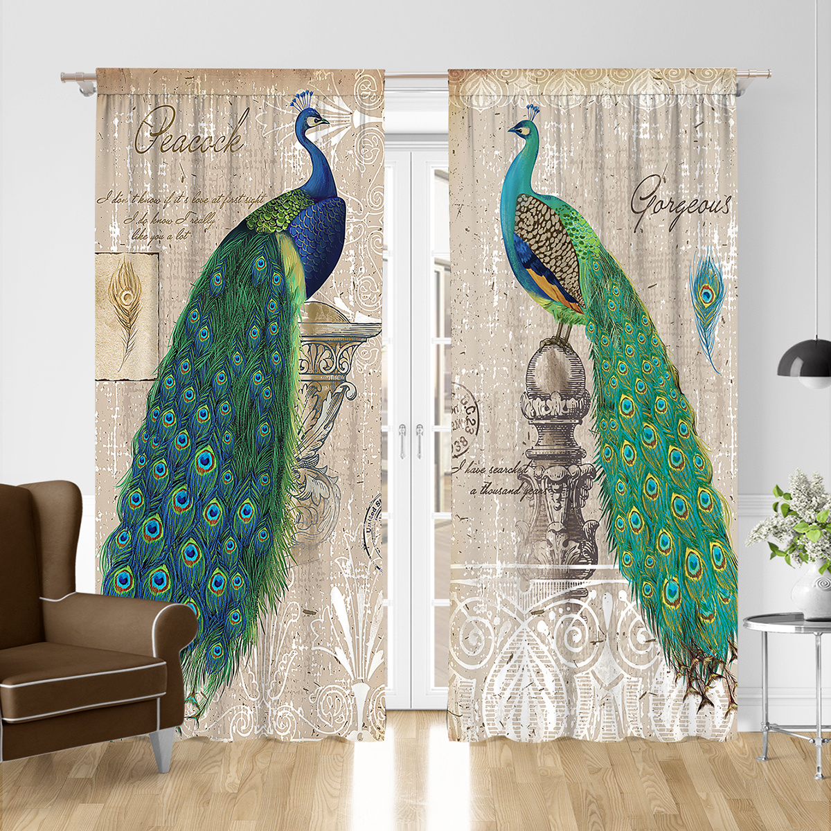peacock kitchen curtain        <h3 class=