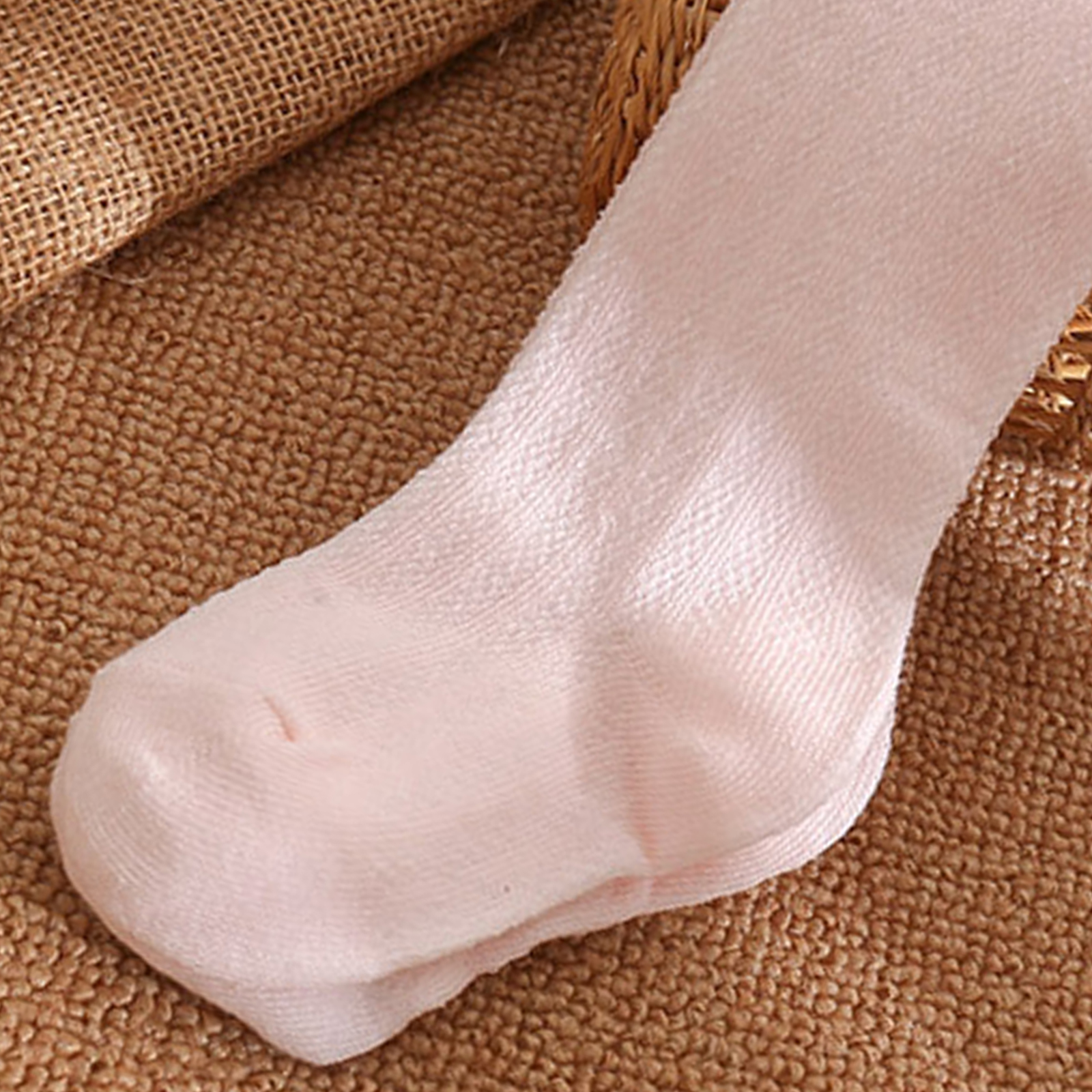 2 pares de medias para bebés, calcetines de media altura con lazo
