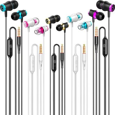 Wired Earbuds Headphones With Microphone 5 Pack, Noise Isolating In-Ear Bass Earbuds Wired, 3.5mm Stereo Earphones Interface Compatible With IPhone And Android Phones, Computers, IPad, MP3 Players