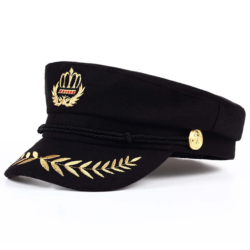 KESYOO Black Captain Hat Pirate Captain Hat Boat Hat Yacht Hat Sea Cap Hats  for Women Captain Hat Accessories for Men Uv Hats Captain Hat for Men