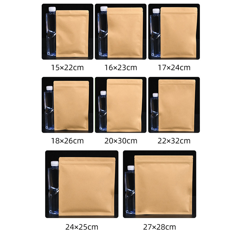 Leotrusting Resealable Flat Bottom Kraft Paper Zip Packaging Bag Paper Zip  Pouch Coffee Powder Gift Paper Storage Bags From 5,8 €
