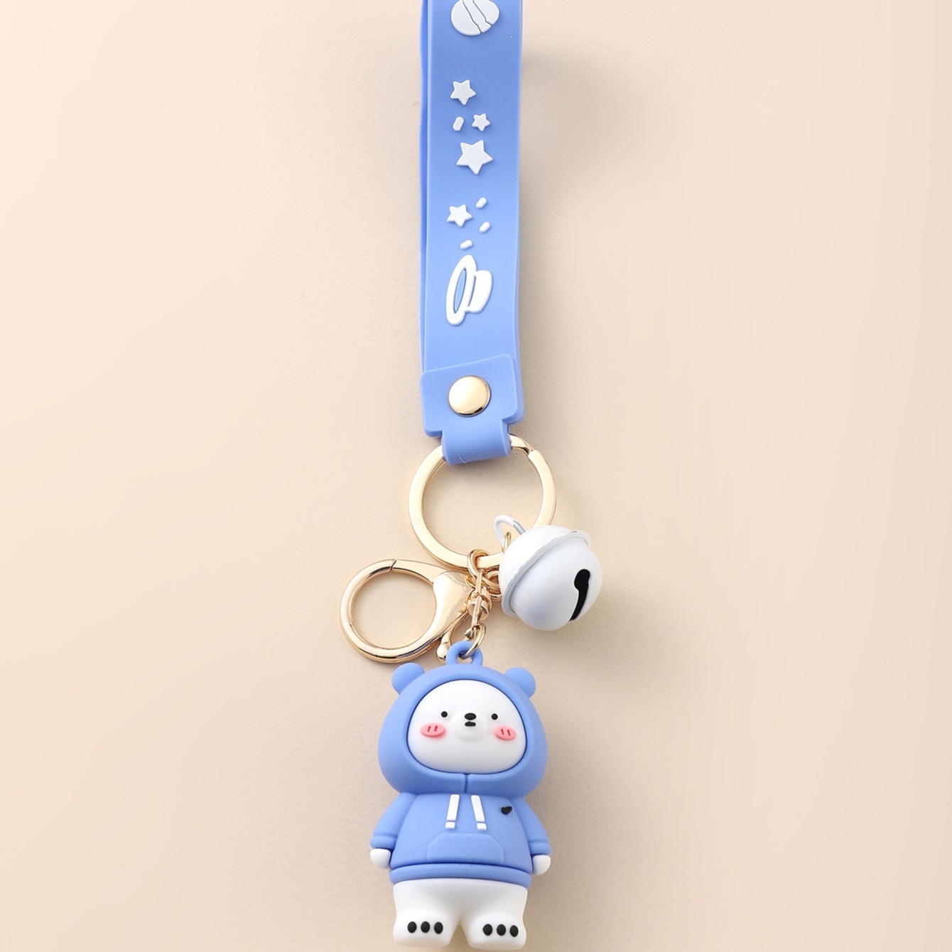 Cute Bear Keychain Bear Key Ring,PVC Lanyard Bag Car Key Accessories  Friendship Gifts for Women Men