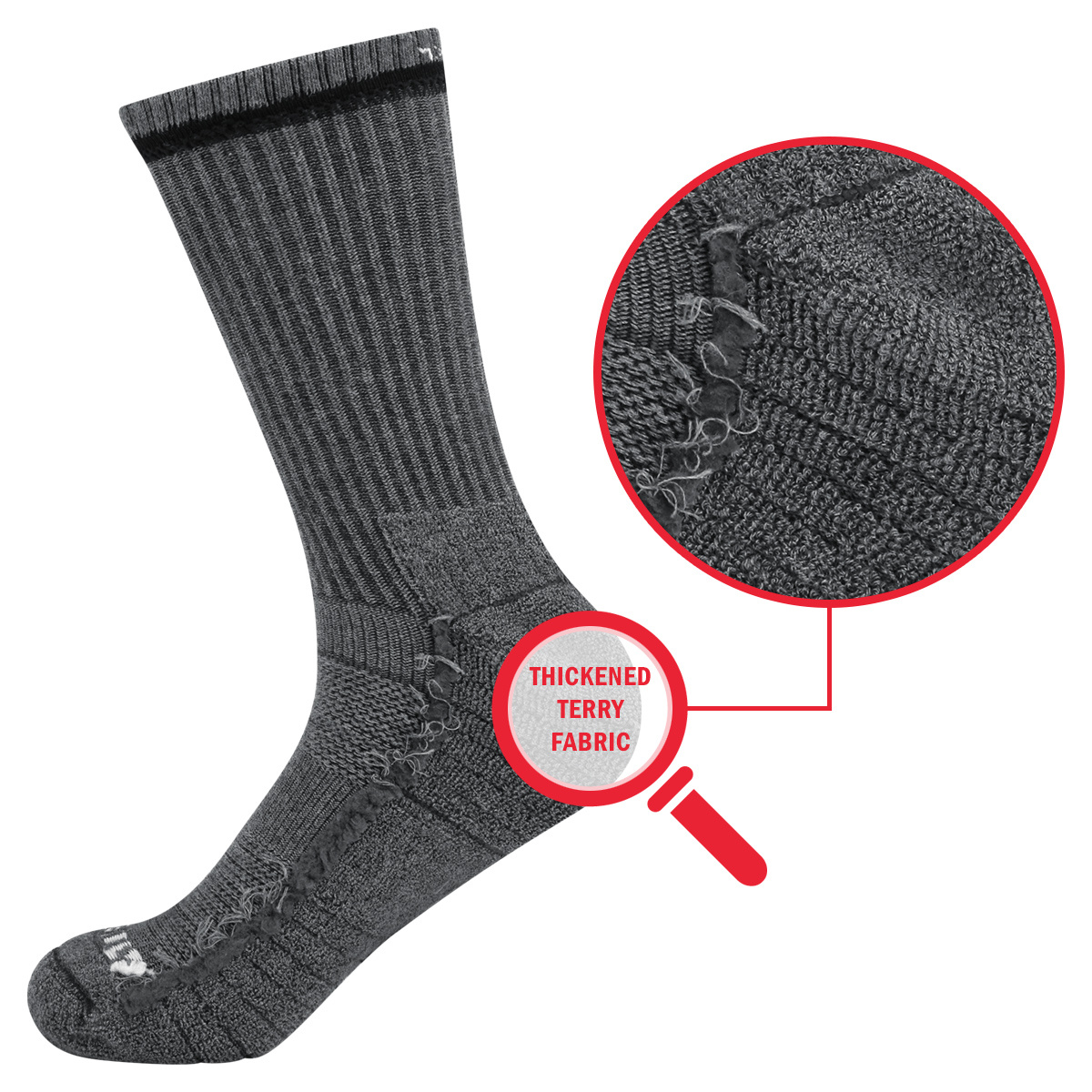 Yuedge Men's Moisture Wicking Cushioned Crew Socks - Athletic Training
