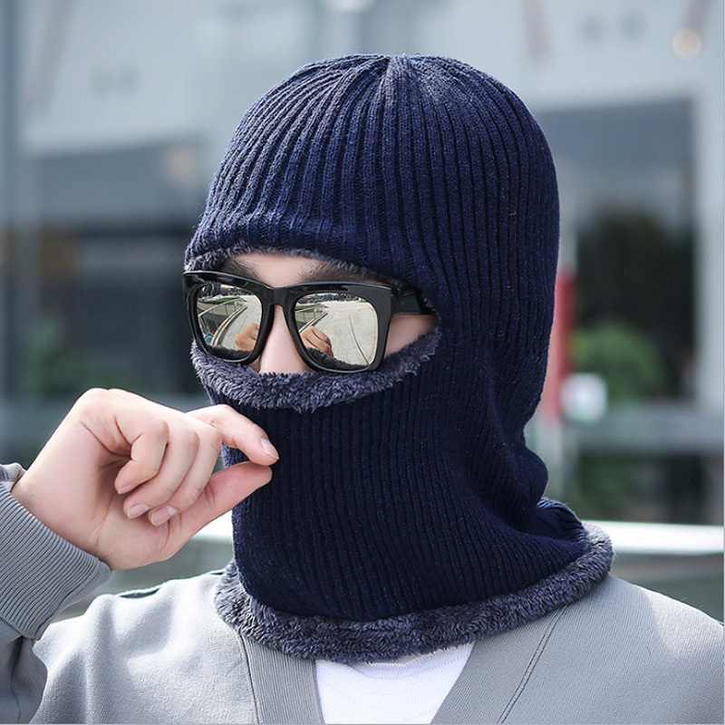 Hat Scarf All-in-one Men's Winter Hooded Scarf Lei Feng Hat Plus