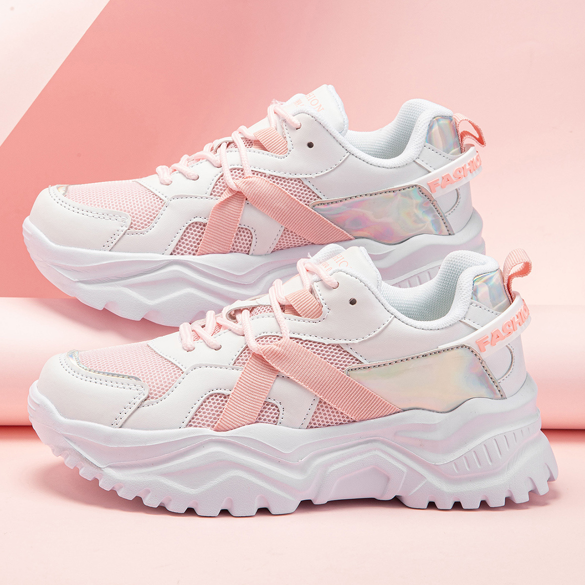 Pink Chunky Sneakers