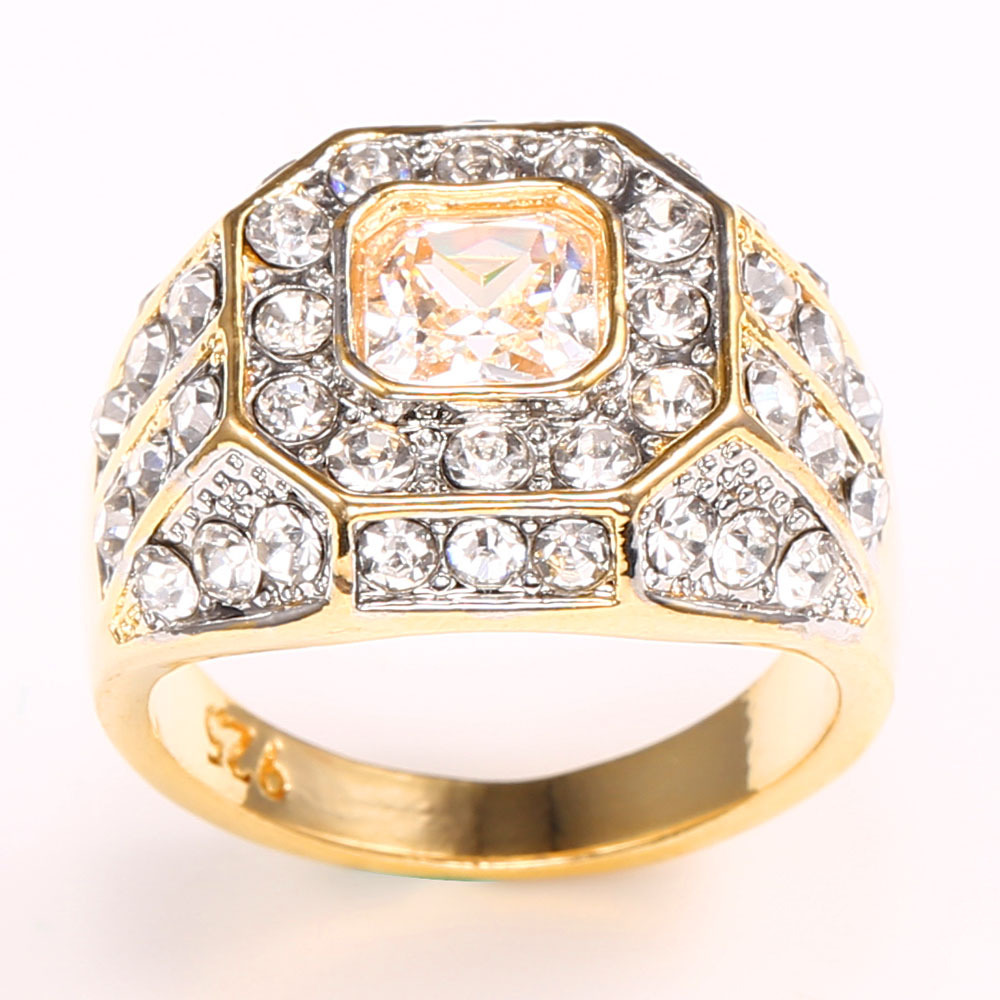 Men's Vintage Punk Style Rhinestone Zircon Ring
