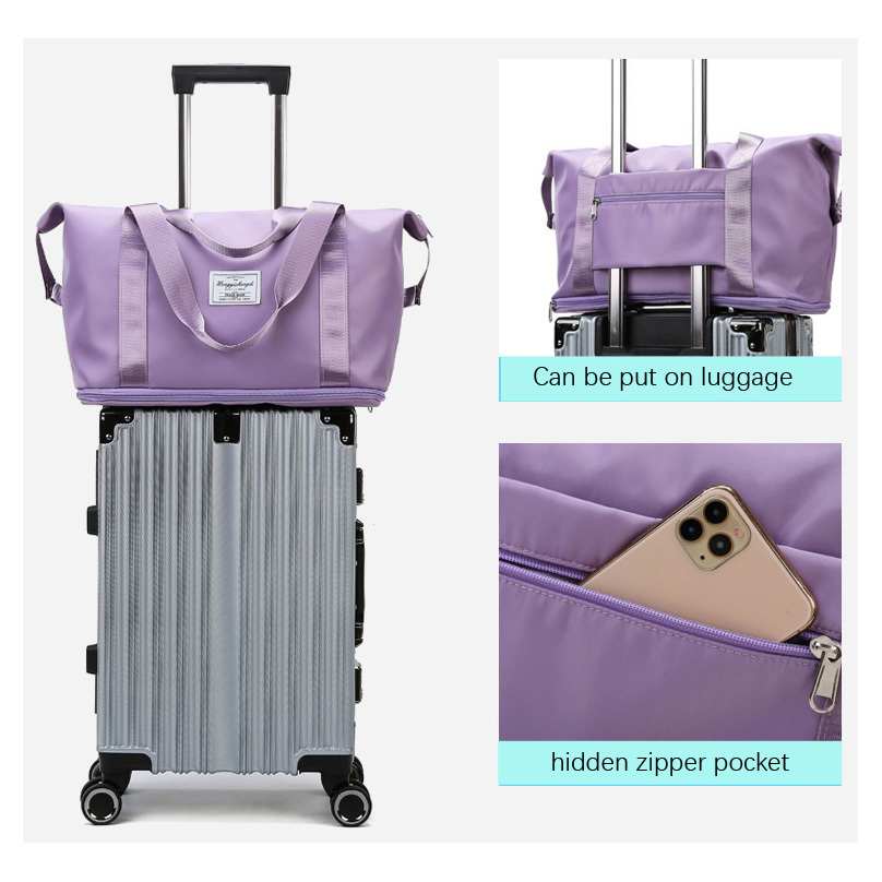 Travel Luggage Bag Big Capacity Folding Carry-on Duffle Bag Foldable Nylon  Zipper Waterproof Travel Portable Bag