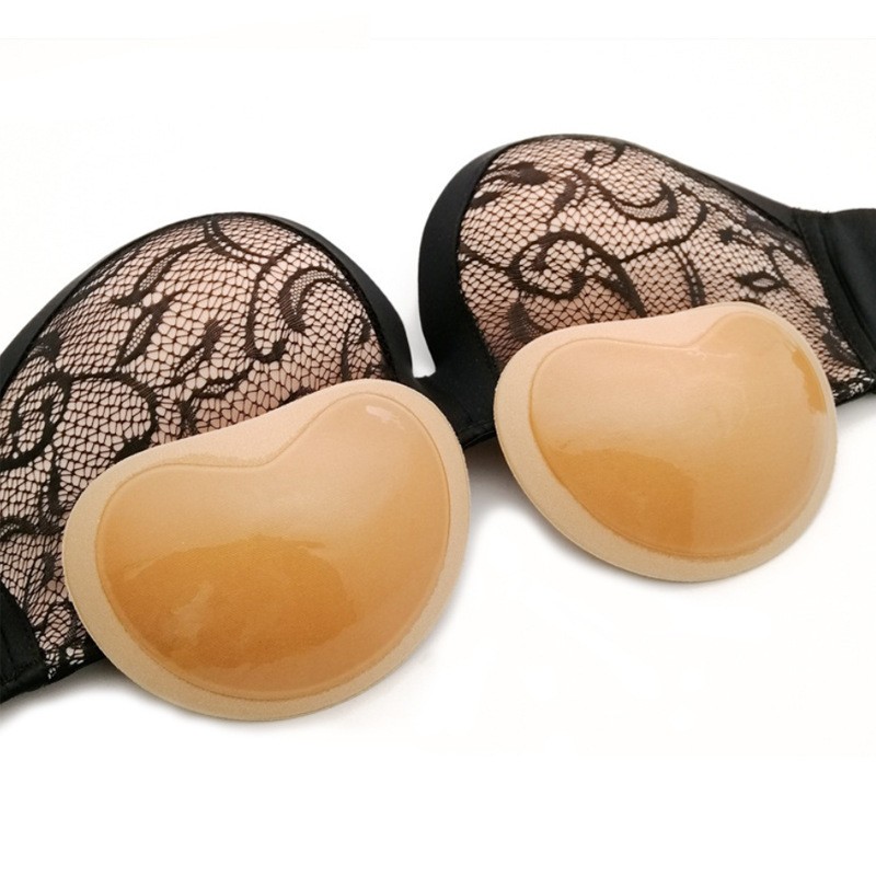Silicone Adhesive Bra Pads Breast Inserts Breathable Push Up Sticky Bra  Cups For Swimsuits & Bikini (beige)