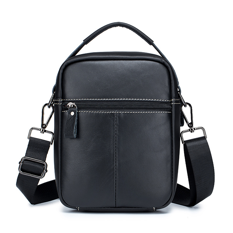 Men's Cowhide Shoulder Messenger Bag Casual Retro Vertical Small Bag