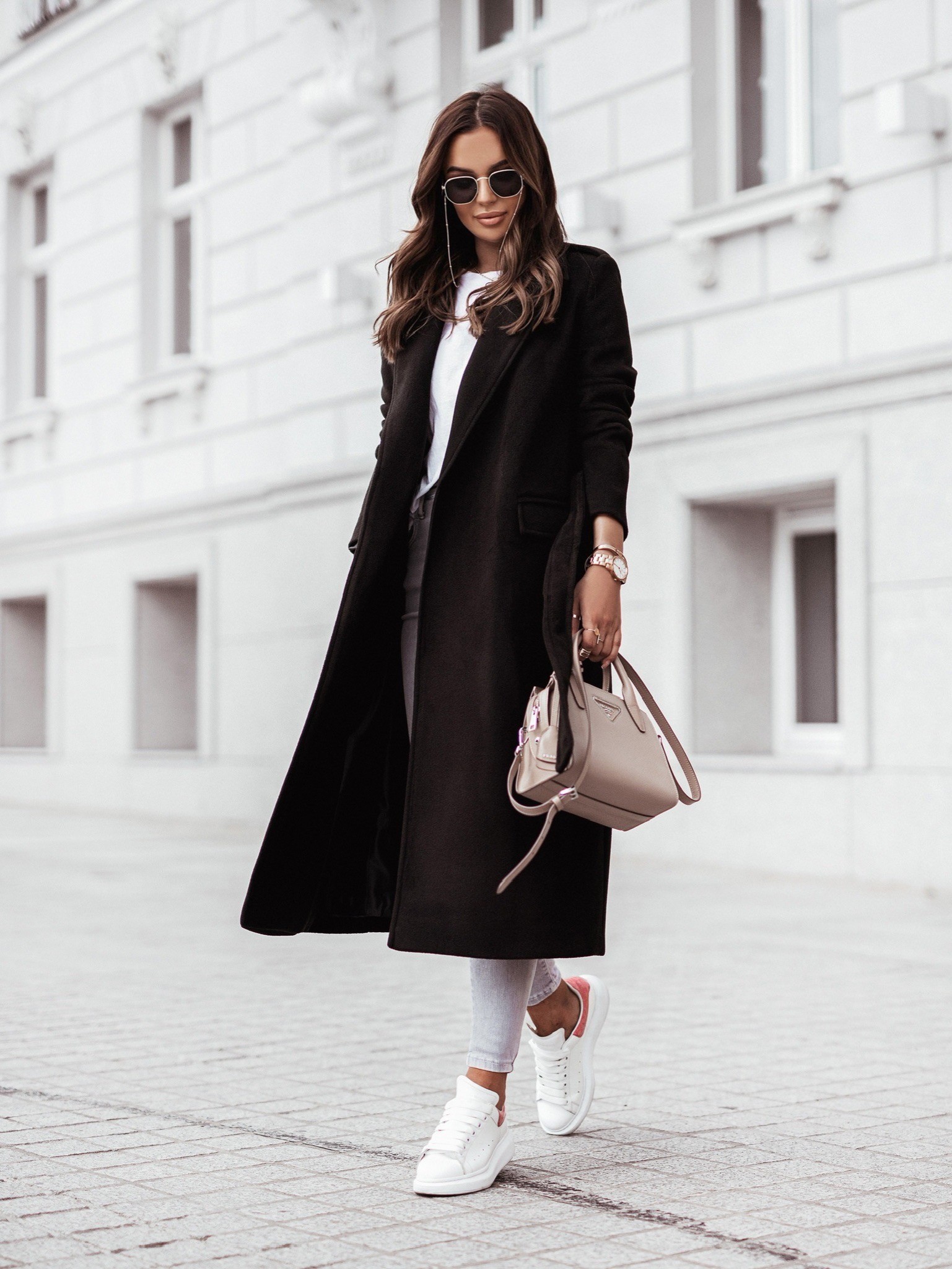 Black Solid Long Coat