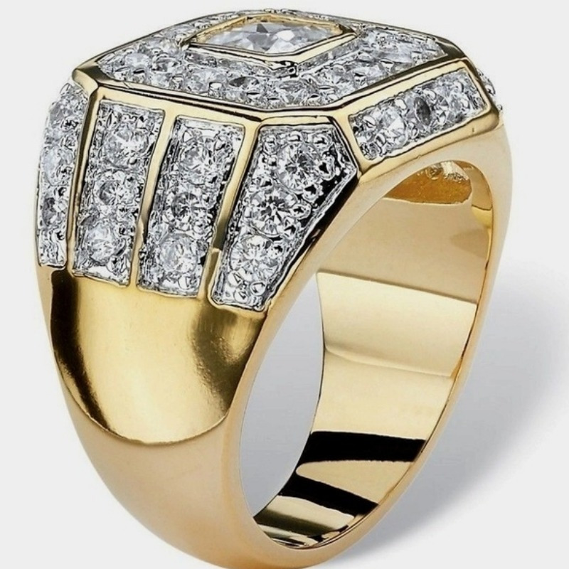 Men's Vintage Punk Style Rhinestone Zircon Ring