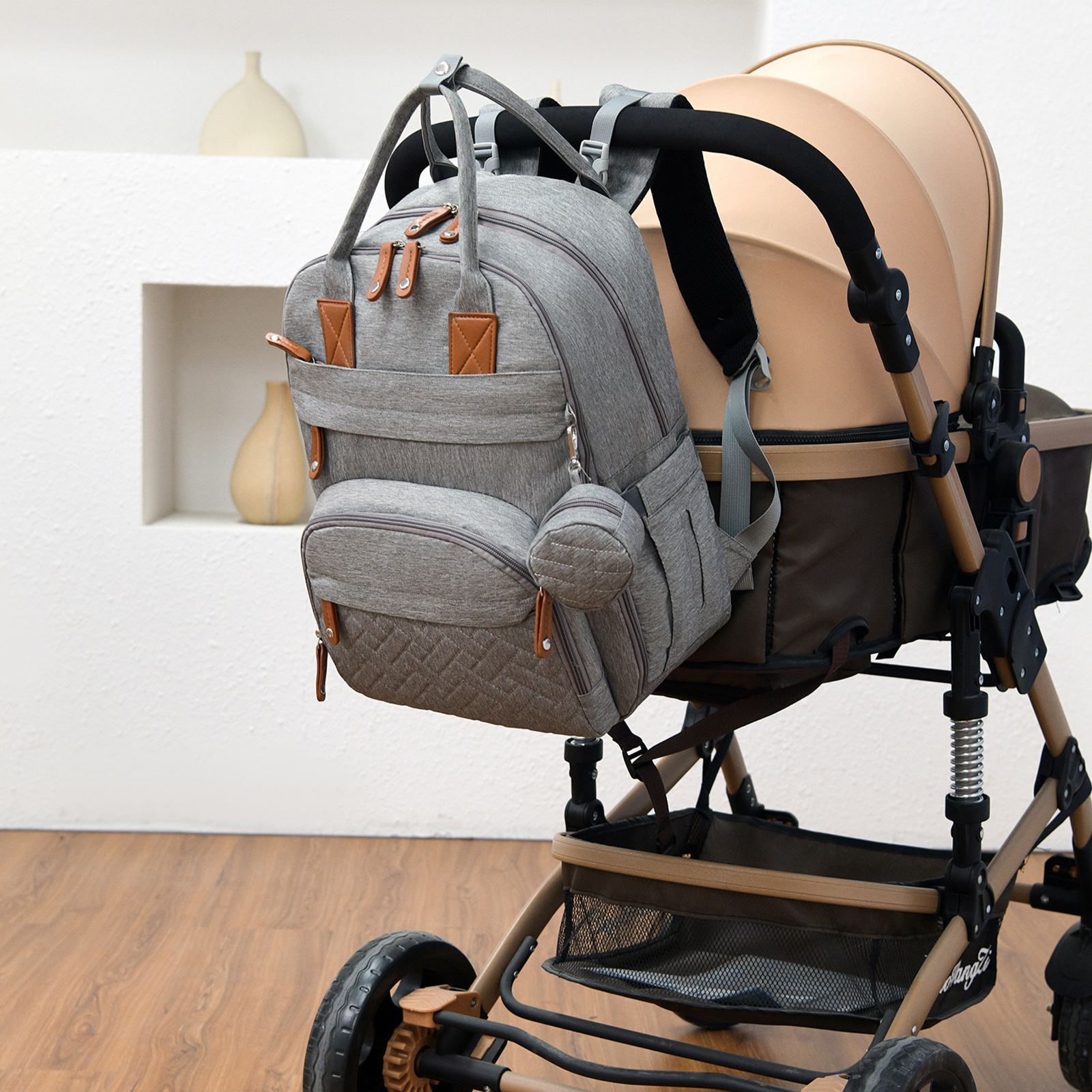 Mochila para pañales, bolsas de pañales grandes para niños y niñas, bolsa  de bebé con puerto de carga USB, mochila de viaje impermeable multifunción