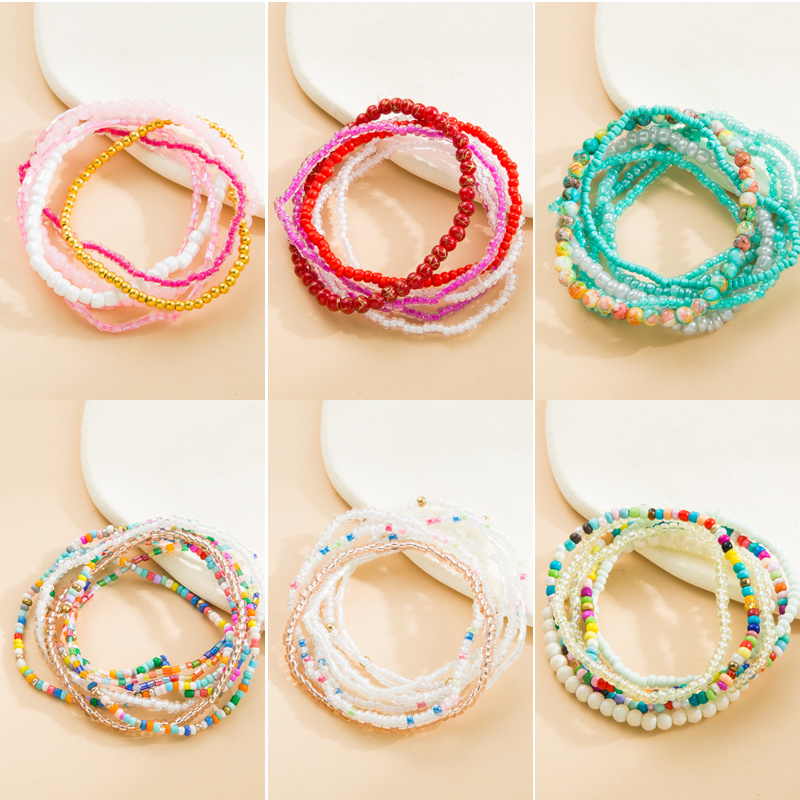 Summer Rainbow Bracelet Friendship Beads Women Jewelry Gift Accessory  Fashion