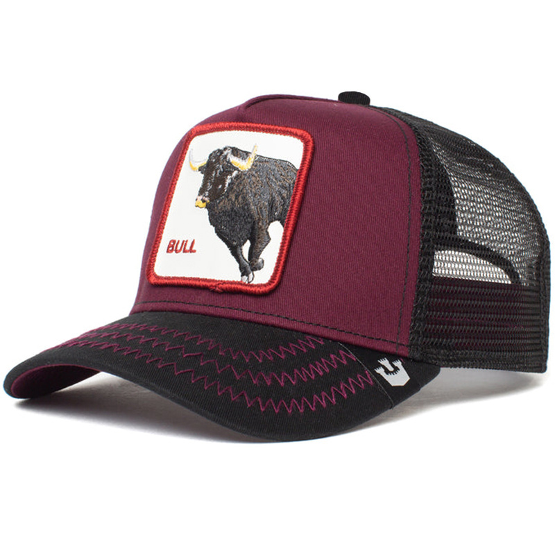 Animal Embroidery Mesh Baseball Hat