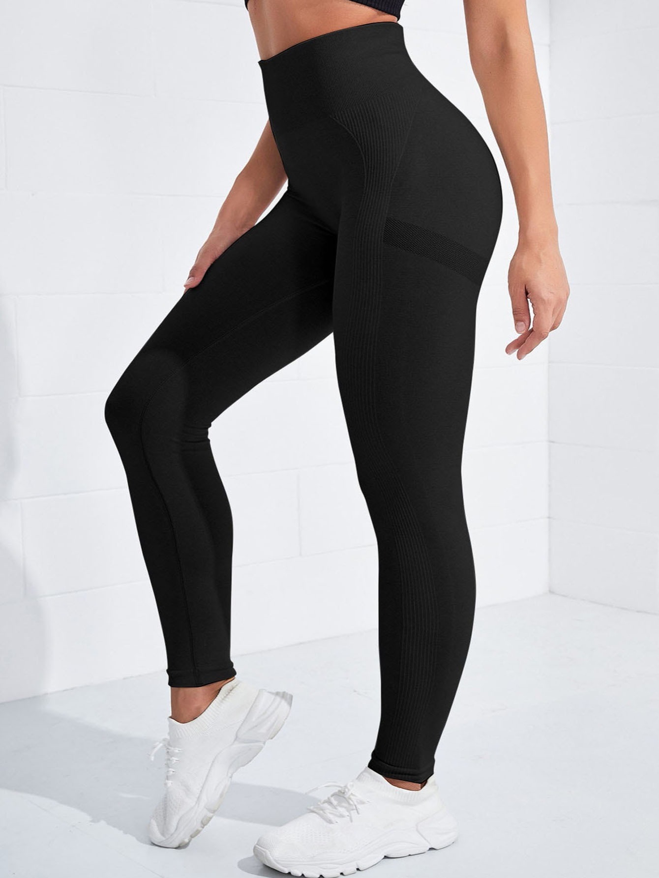 Plain Styl High Waist Yoga Pants Workout Pants Women Stretch - Temu