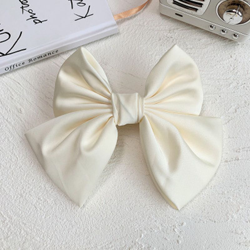 Big Satin Solid Bow Hair Clips Hairpin Women Barrettes 1pc
