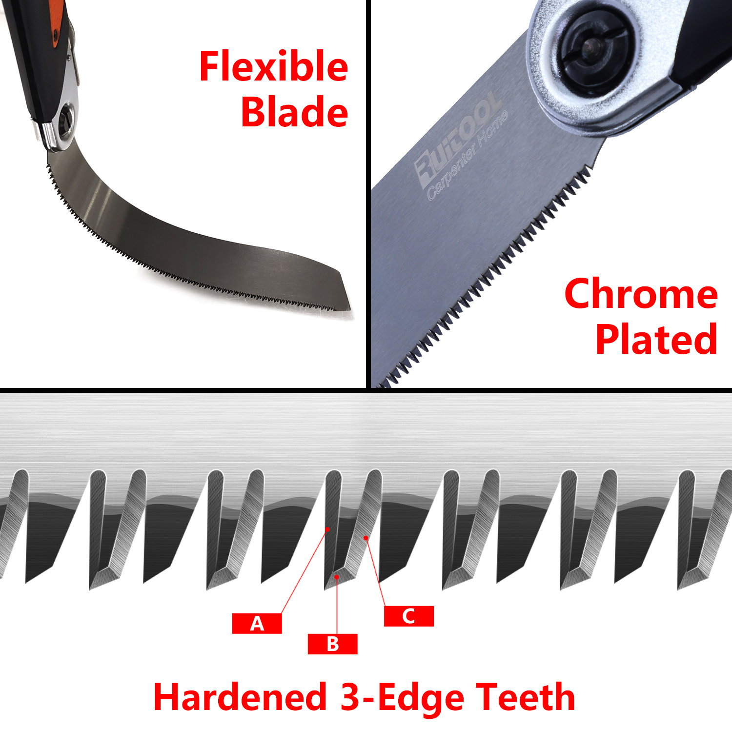 1pc Folding Hand Saw Pull Saw Sk5 3 Edge Flexible Blade Fast Manual Wood Saw For Garden Cutting Pruning Woodworking Tools Tools Home Improvement Temu