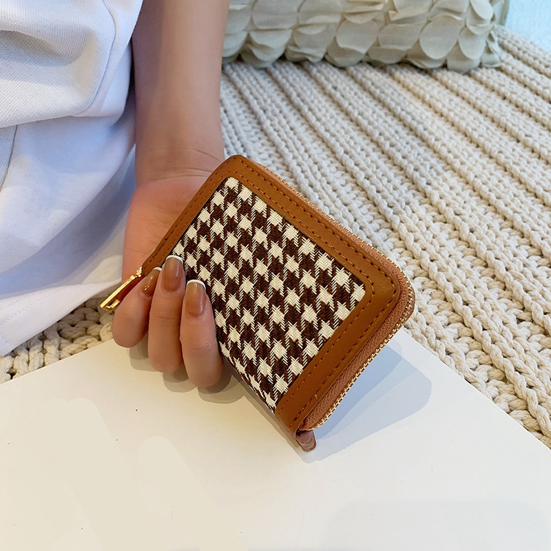 Vintage Houndstooth Long Wallet, Multi Id Card Slots Clutch Purse, Foldable  Money Holder For Women - Temu