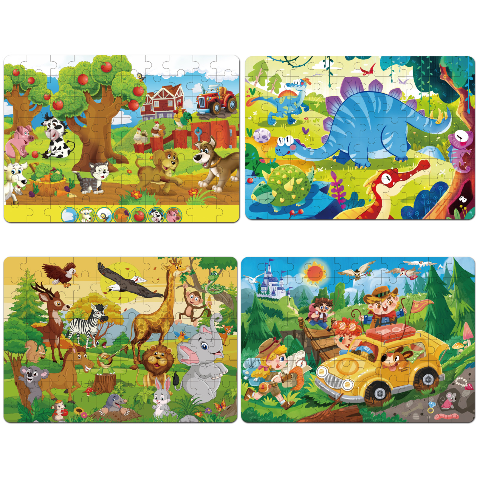 (4 Puzzles*30 Piece) Puzzles for Kids Ages 4-8, Wooden Jigsaw Puzzles 30  Pieces Preschool Toddler Puzzles Set for Boys and Girls