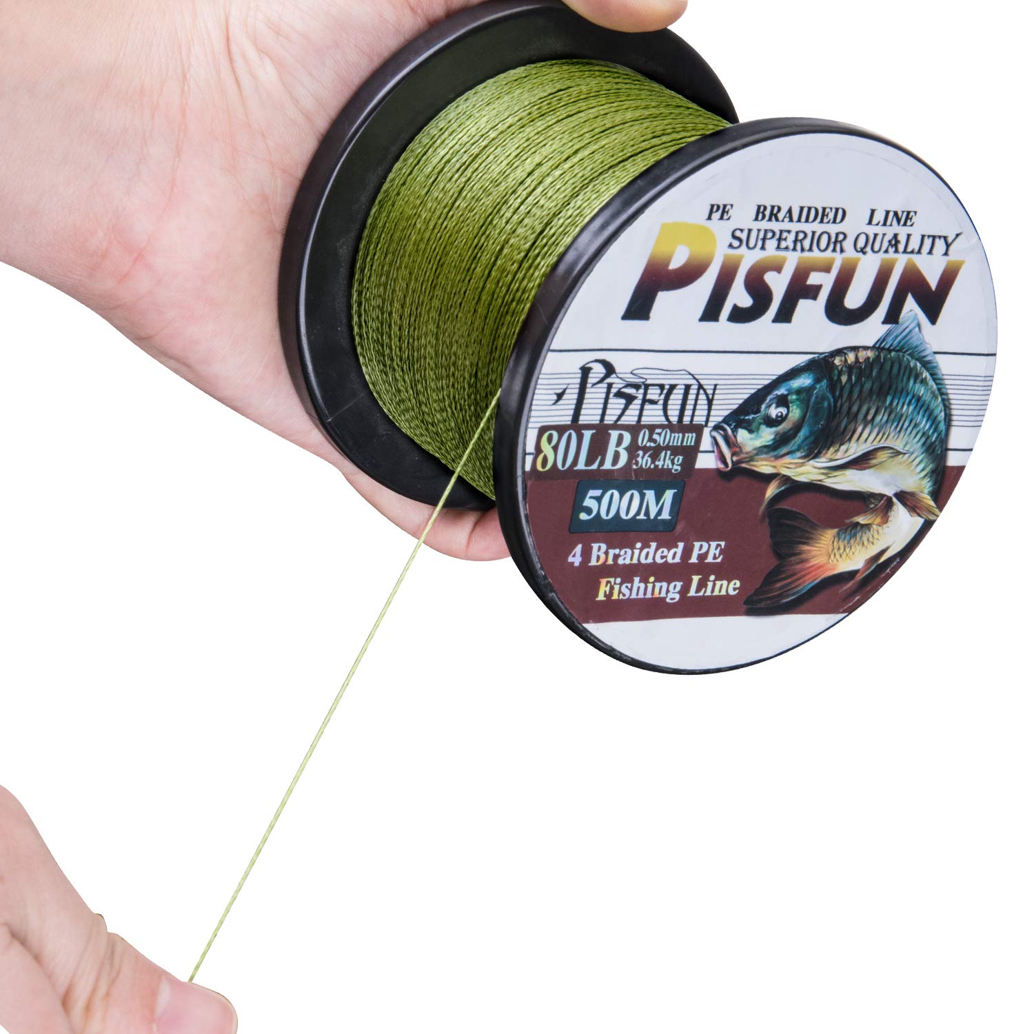 * Pisfun 4X Braided Fishing Line - Strong and Durable 500m Multifilament  Line for Superior Casting and Hooking