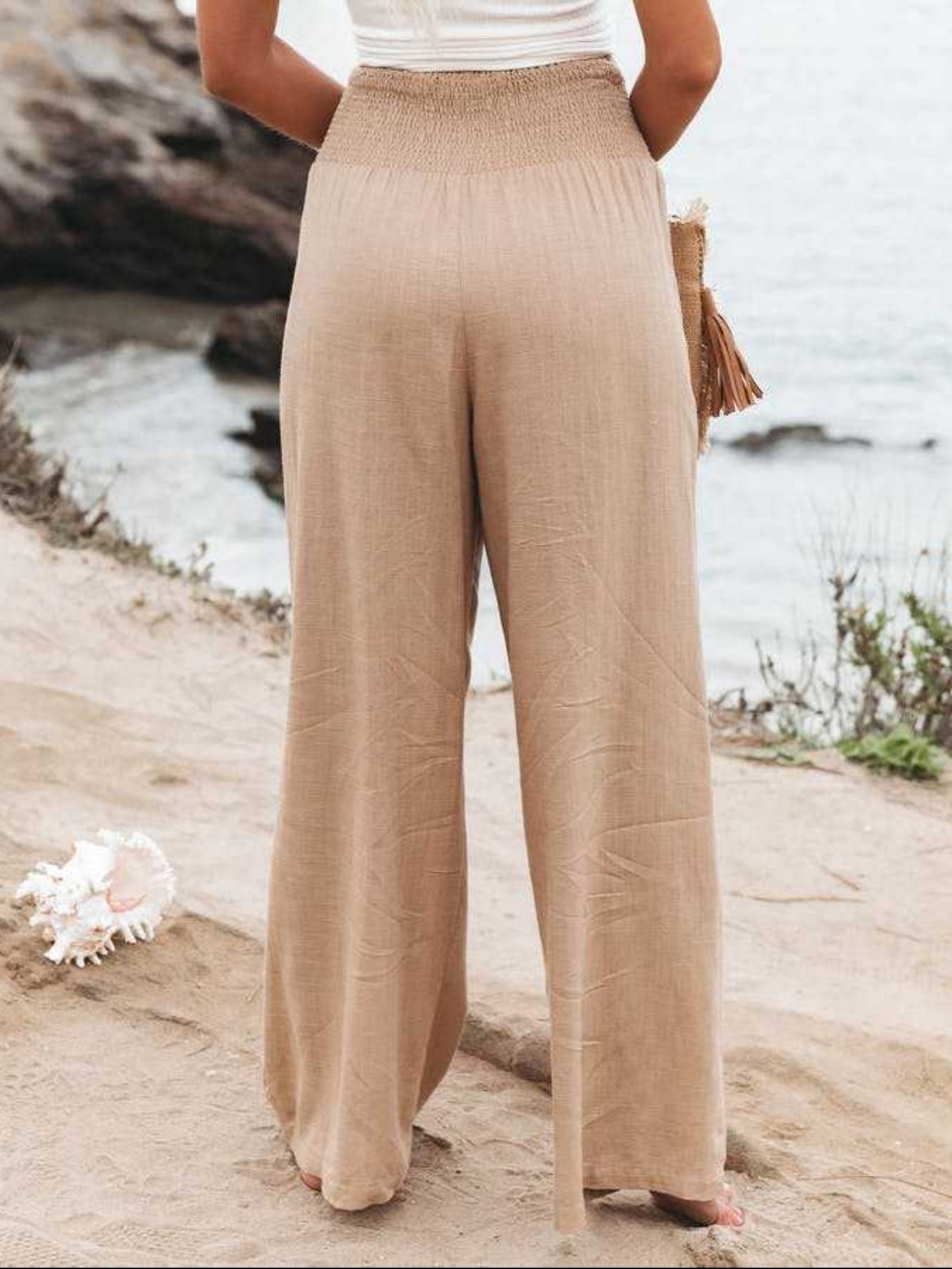 Linen Beach Pants, Boho Clothing, Linen Flare Pants, White Pants