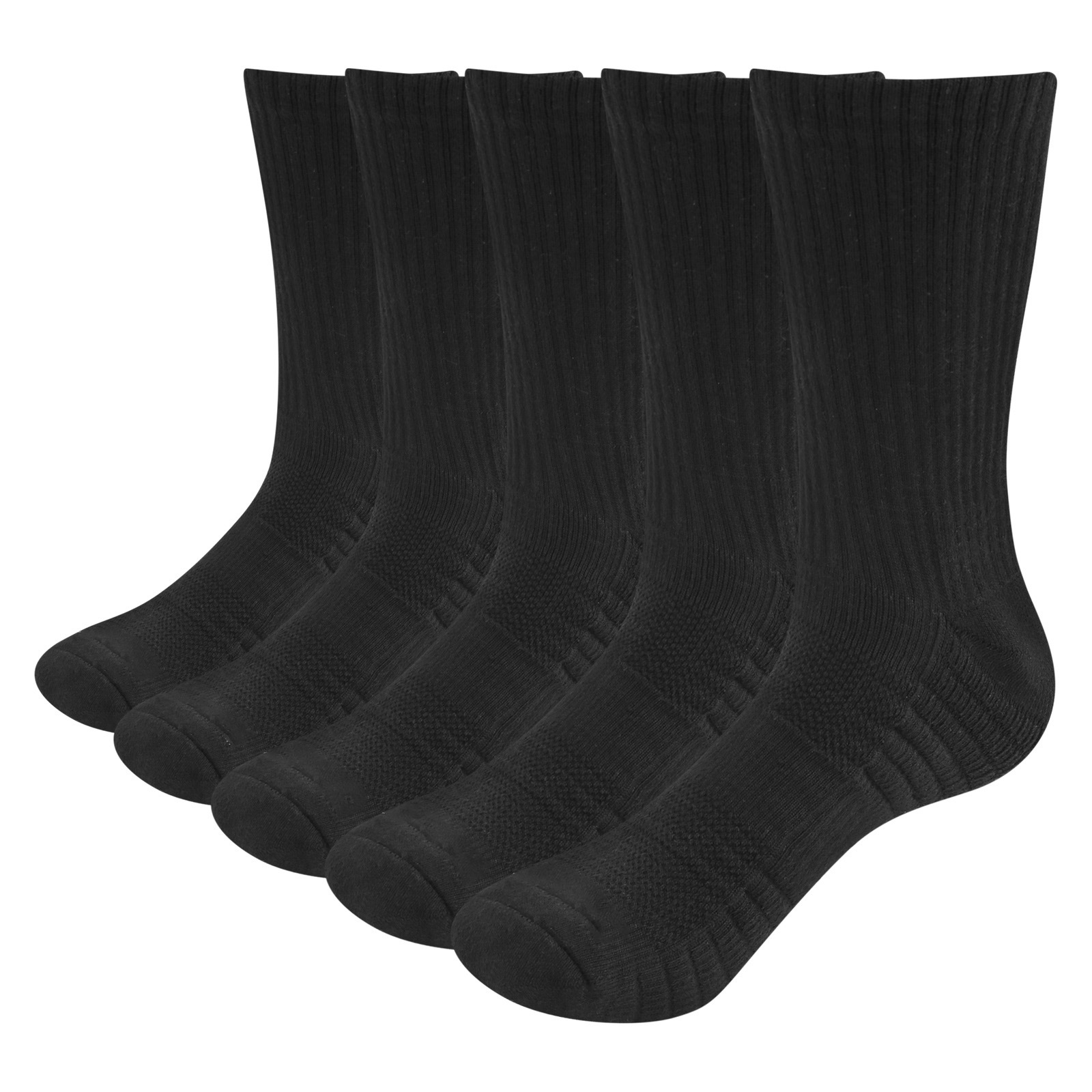 Yuedge Men's Moisture Wicking Cushioned Crew Socks - Athletic Training