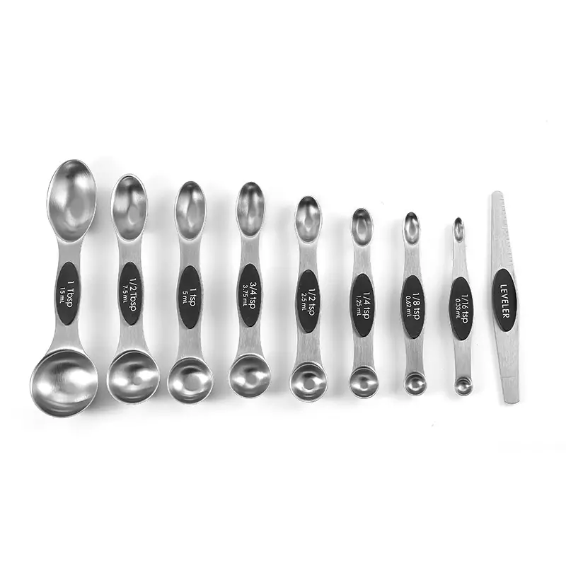 Magnetic Measuring Spoons - Set of 8 Black