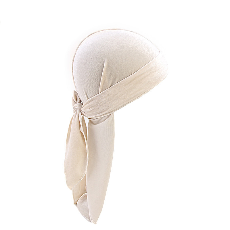 Pure Velvet Durag For Men,breathable Bandana, Long Tial Pirate Hat