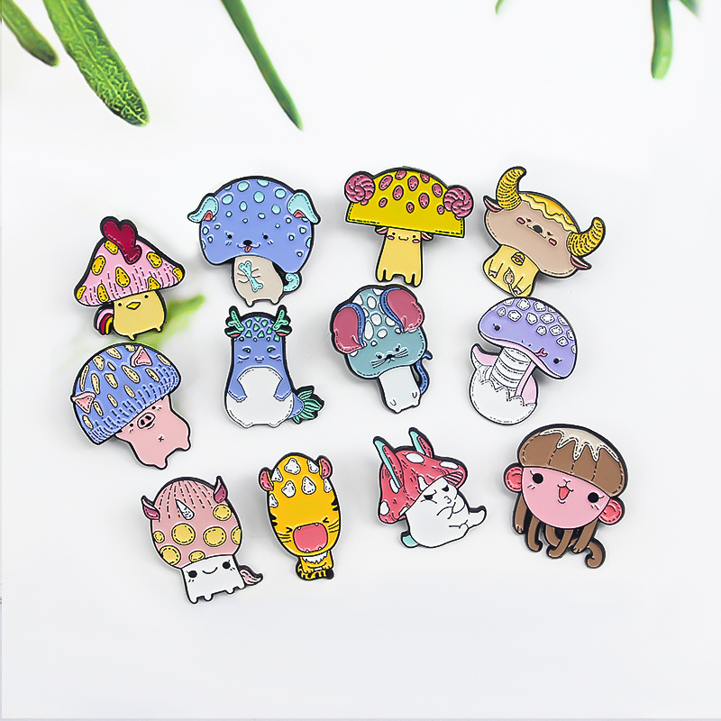 Zodiac Mushroom Hat Animal Brooch