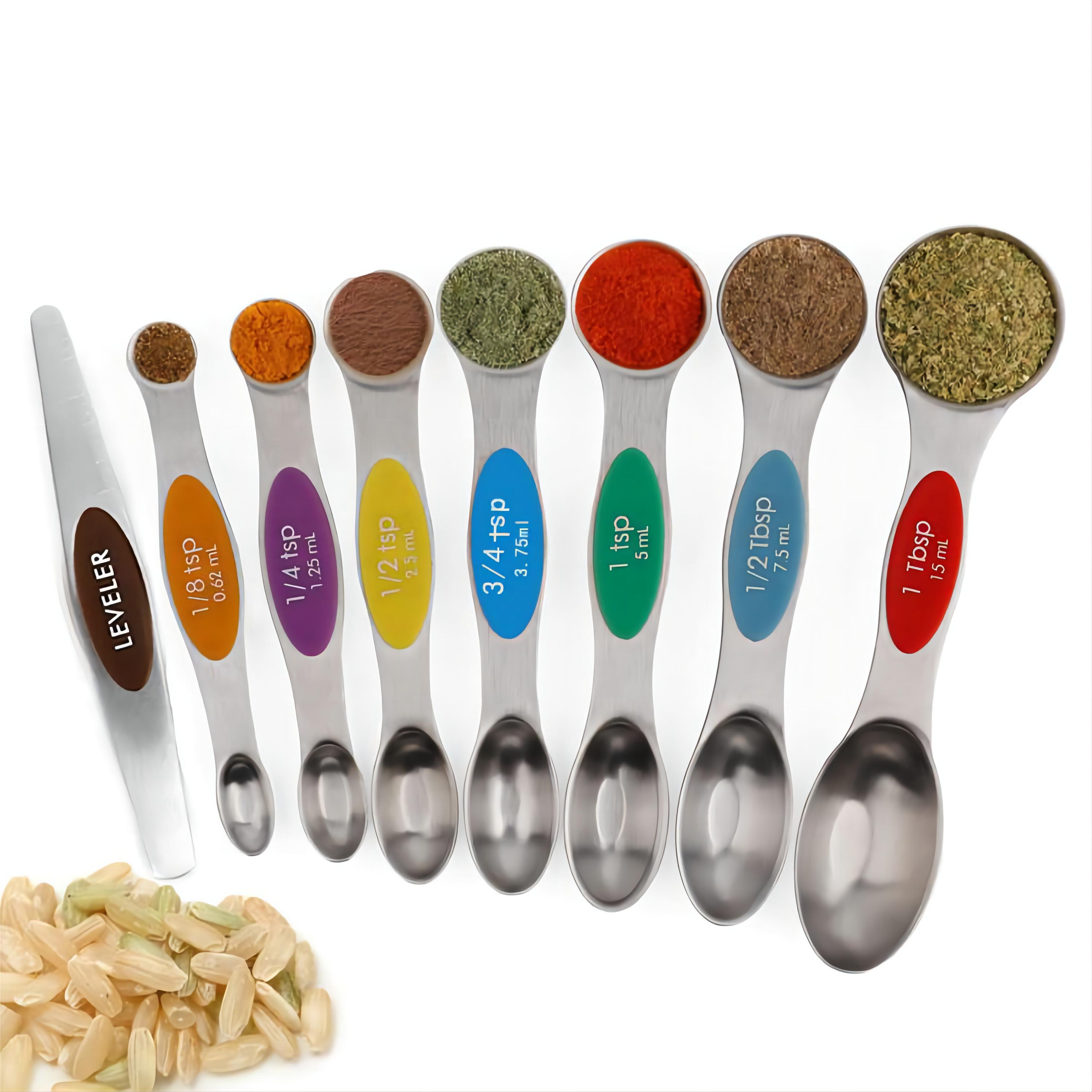 Stainless Steel Measuring Cups And Spoons Set With Leveler - Temu