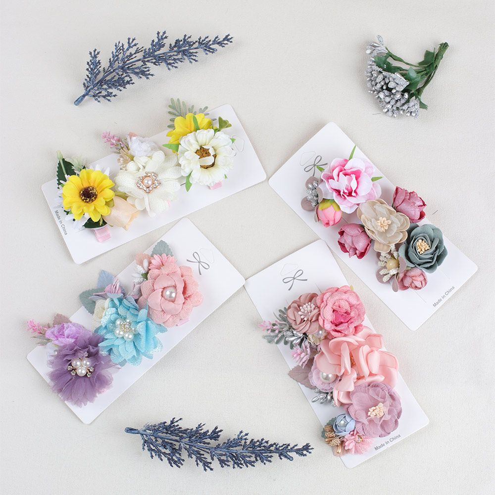 3pcs Flower Hair Clips Floral Boutique Hair Accessories For Baby Girls |  Today's Best Daily Deals | Temu