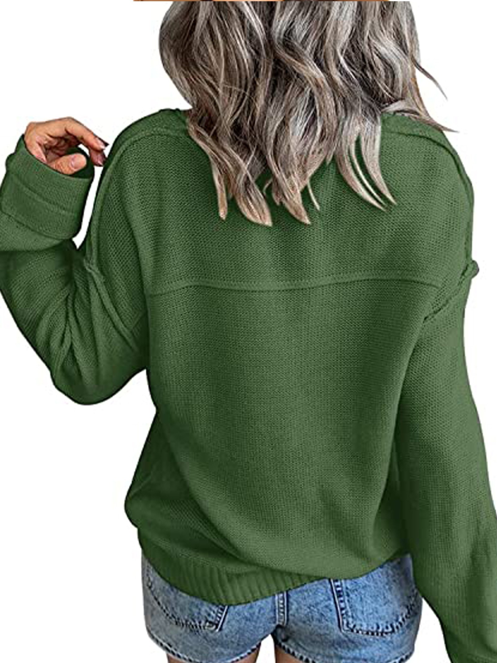 Womens Sweater Casual V Neck Long Sleeve Loose Fall Winter Tunic Sweater |  90 Days Buyer Protection | Temu