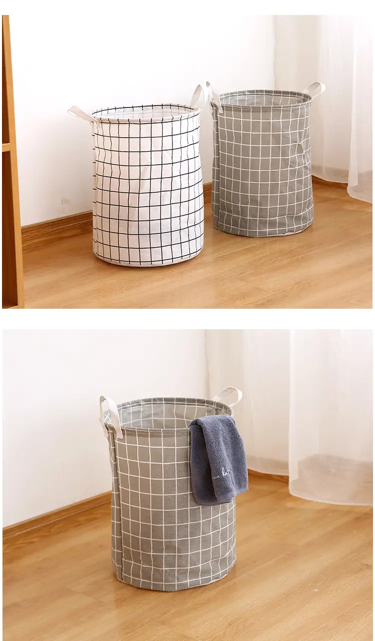 1pc round dirty clothes basket laundry basket portable dirty clothes hamper laundry hhamper storage bucket details 5