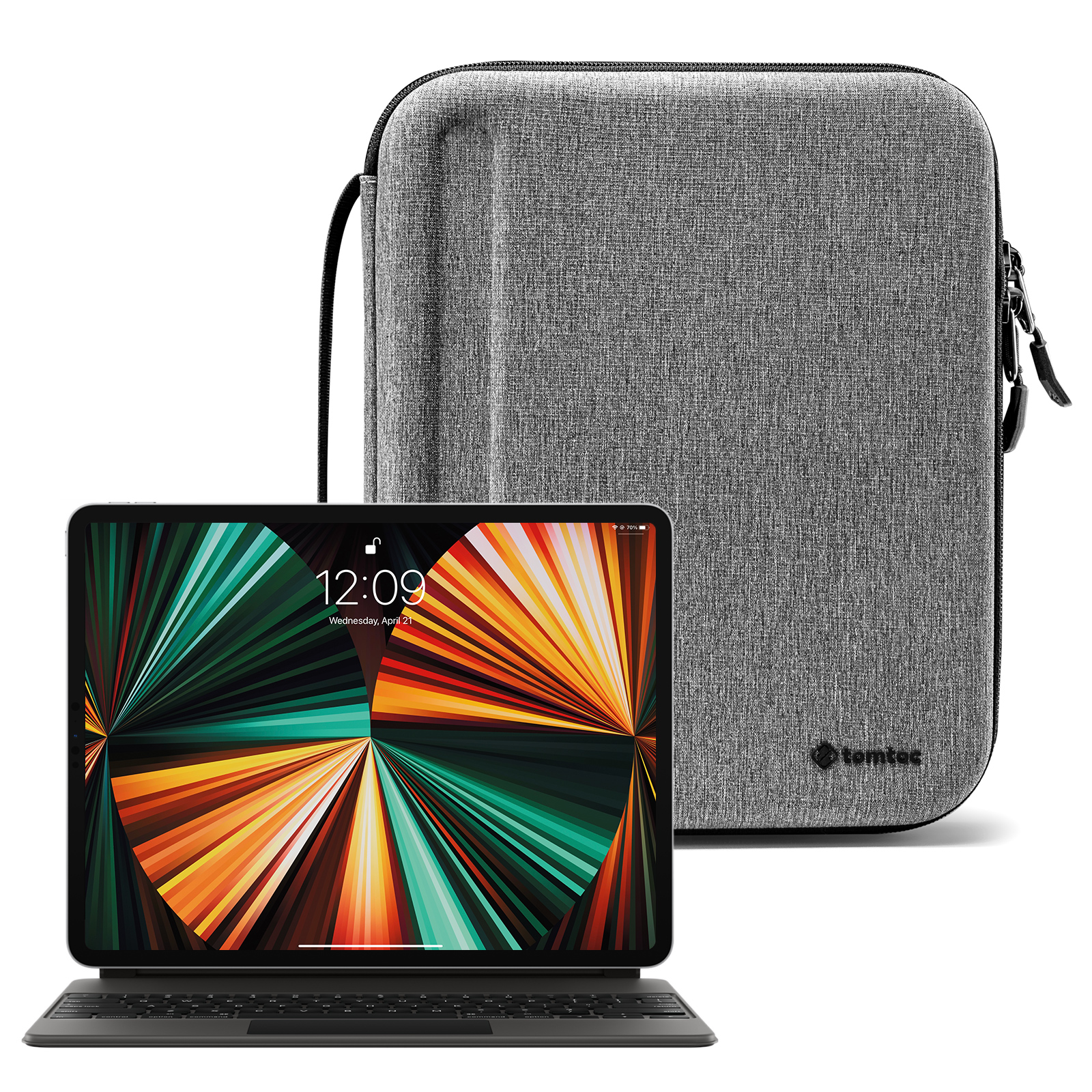  tomtoc Portfolio Case for iPad Pro 12.9-inch 2022/2021/2020,  Protective Sleeve with Accessories Pocket, Carrying Storage Bag for iPad  Pencil/Adapter/Hubs/Cables/Magic Keyboard, Fits Surface Pro 12.3 :  Electronics