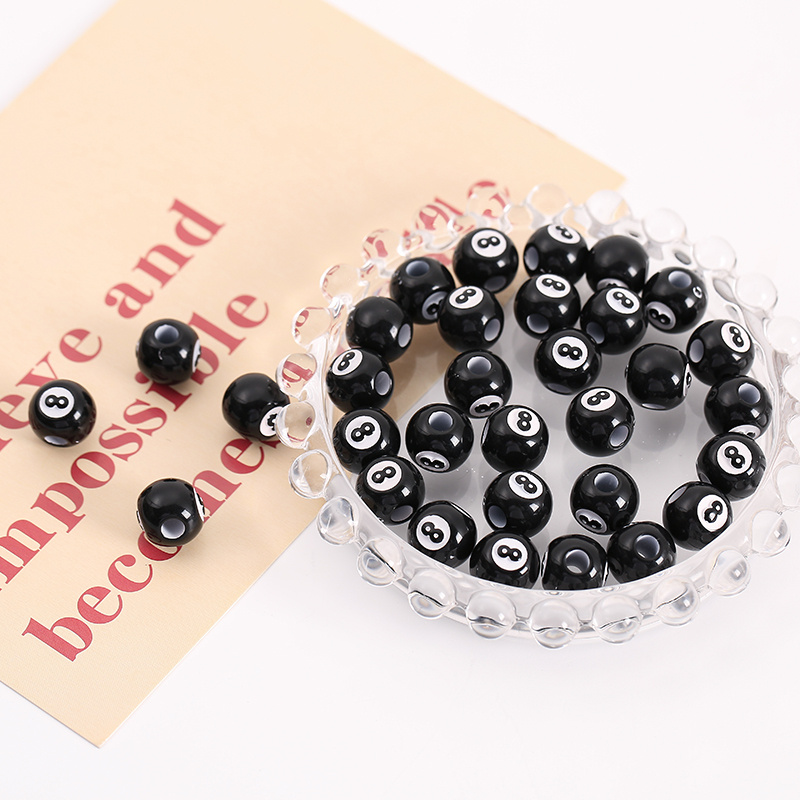 1 Strand Natural Stone Black White Lava Volcanic Gemstones Beads ,Round  Loose Beads For Jewelry Making, DIY Bracelets Necklace Accessories