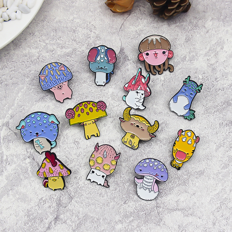 Zodiac Mushroom Hat Animal Brooch