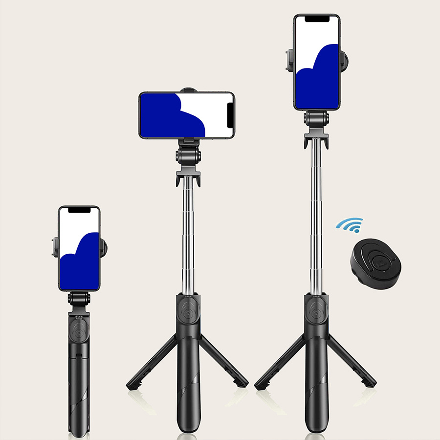Comprar Palo selfie de mano extensible Control remoto Bluetooth  Temporizador integrado tres en uno Trípode Soporte para teléfono móvil  Control remoto para selfies