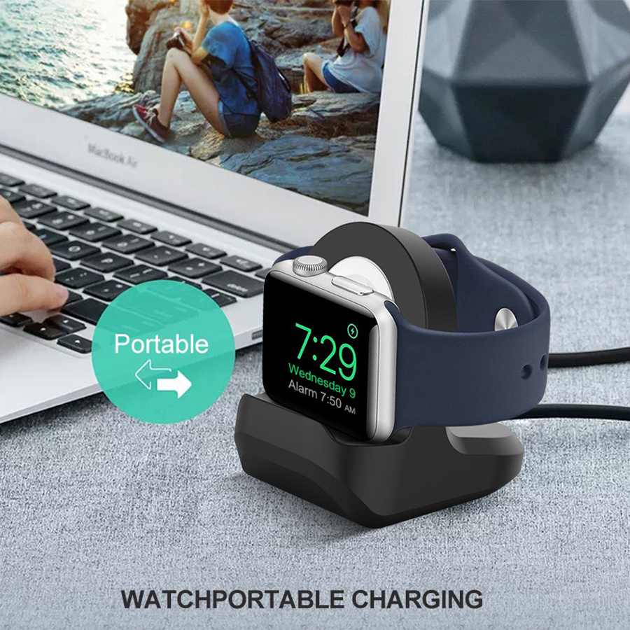 Support de chargeur compatible avec Apple Watch Series 7/6 / se / 5 / 4 / 3  / 2 / 1, station de chargement Dinosaur Iwatch