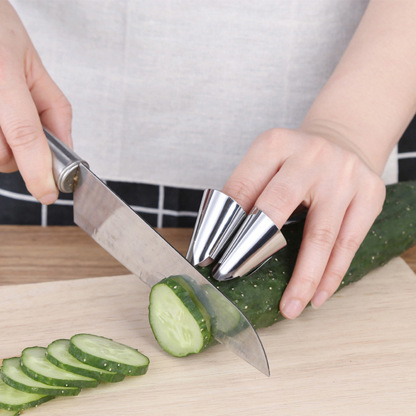 Stainless Steel Finger Guard, Vegetable Cutter Finger Guard, Anti