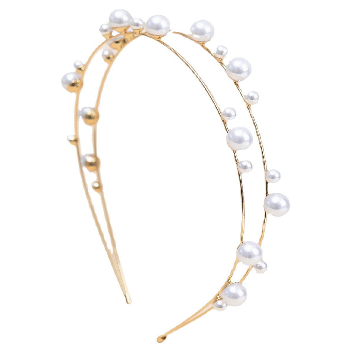 Double Layer Pearl Headband Pearl Accessories Hair - Temu