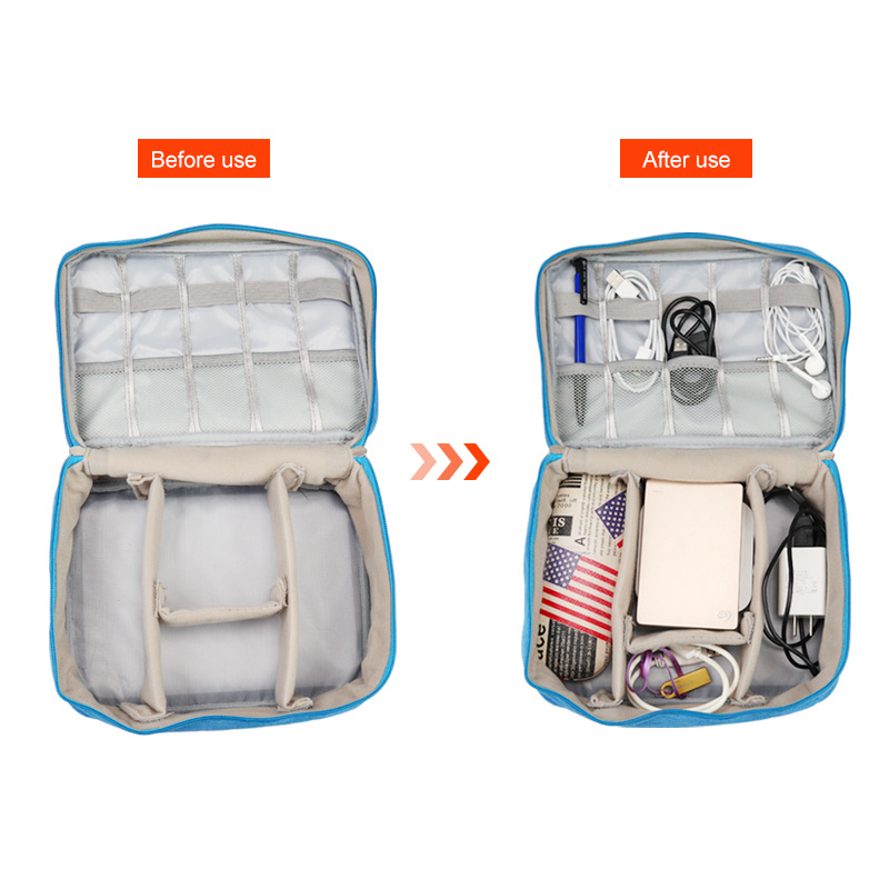 HESTECH - Organizador de cables, bolsa para cargador, estuche de viaje para  almacenamiento de artículos electrónicos, impermeable, universal y