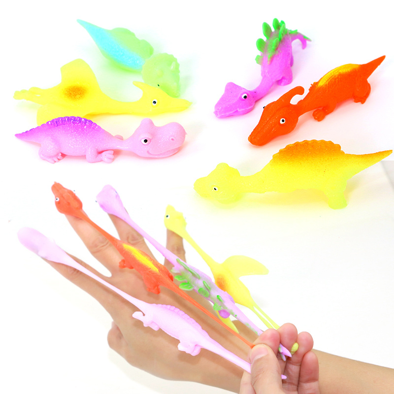 5pcs Random Stretchable Flying Dino Slingshot Animal Toys Finger ...