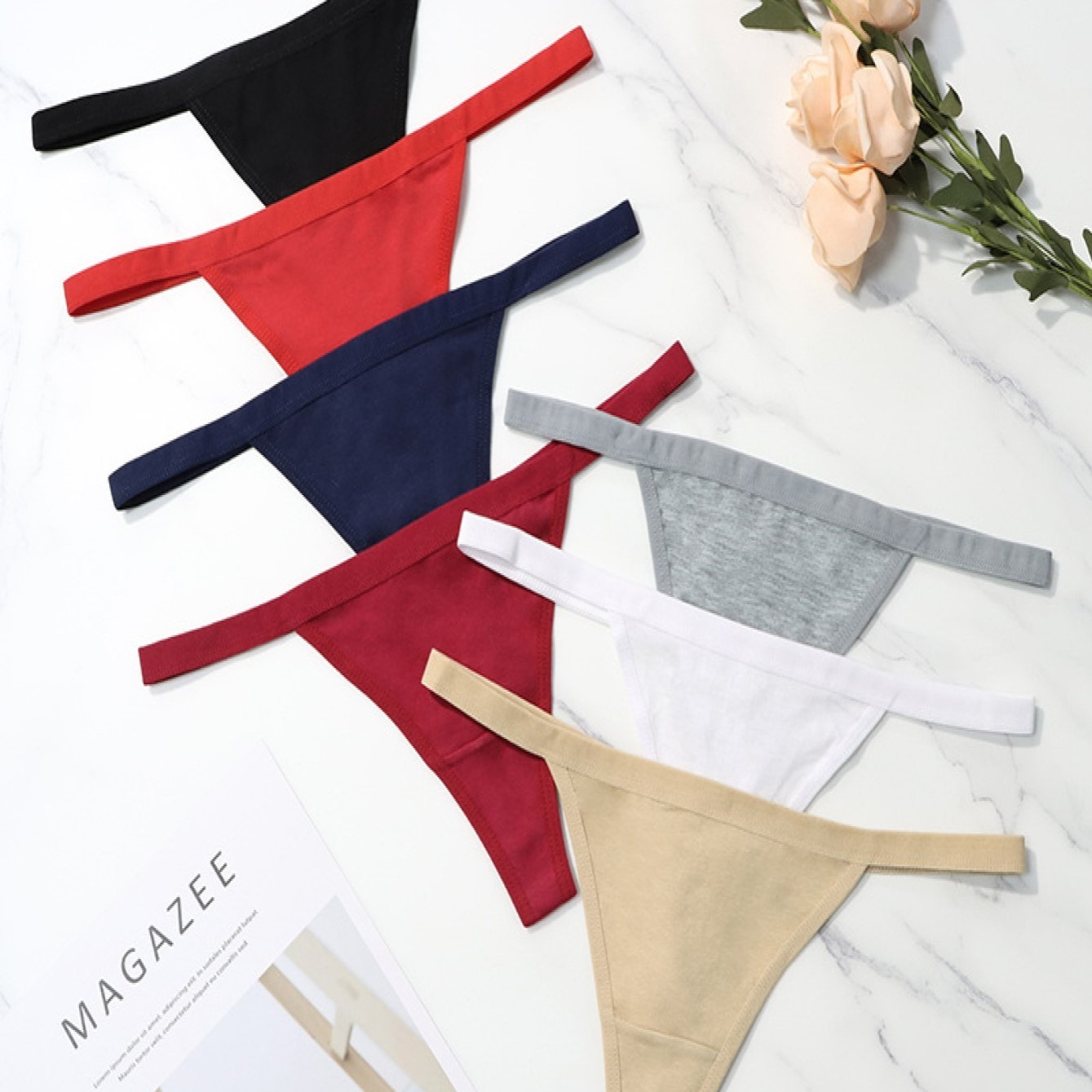 7 Pack Women's Mixed Color Thong Panties - Clothing, Shoes & Jewelry - Temu